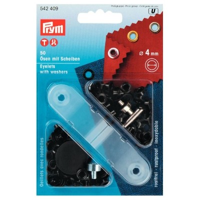 Prym Ösen mit Scheiben 4mm Schwarz