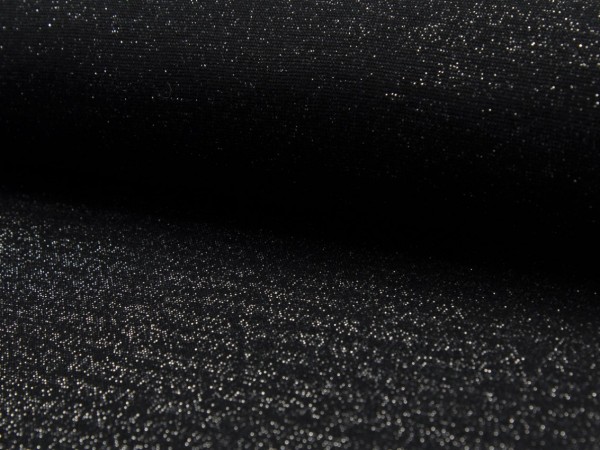 Lurex Bündchen "schwarz/silber"