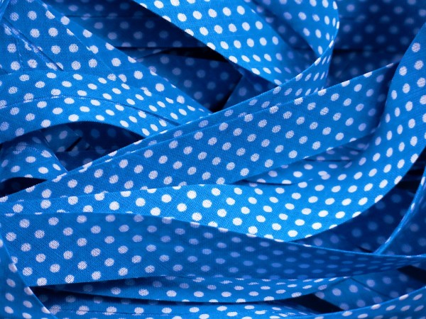Baumwoll-Schrägband Dots "türkis" 20mm