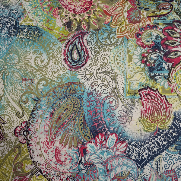 Baumwollsatin "Paisley Muster" bunt