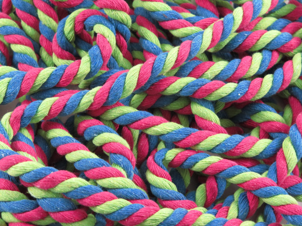 Kordel gedreht 10mm "grün-türkis-pink"