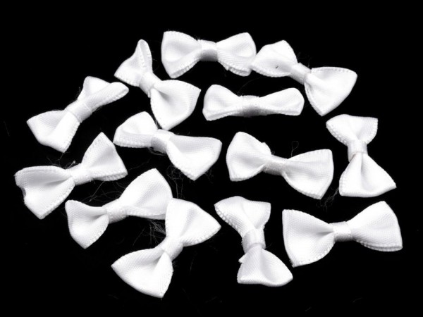 5Stk Satin Schleifen 12mmx25mm "weiß"