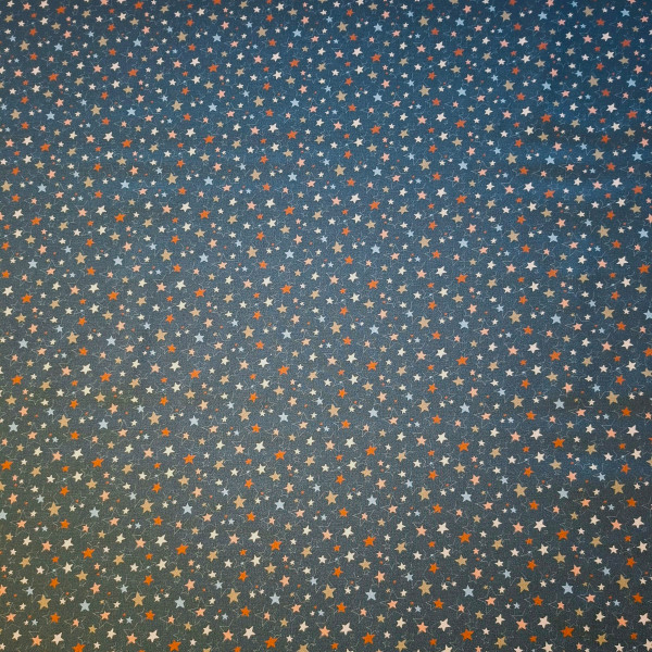 Baumwollstoff "Sternenregen" blaupetrol