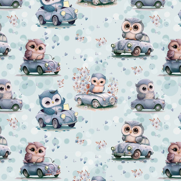 Baumwolljersey "EulenRalley" minze