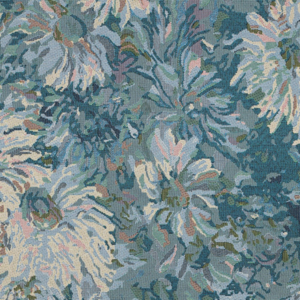 Dekostoff Gobelin "Flower" blau