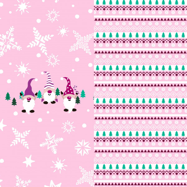 Sweat Panel "Fun Gnomes" rosa