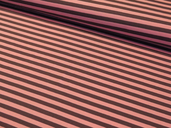 Baumwolljersey "Stripes 12mm" grau-rosa