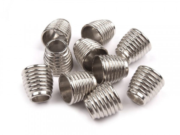 Kordelenden gerillt "silber"