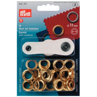 Prym Ösen mit Scheiben 11mm Gold