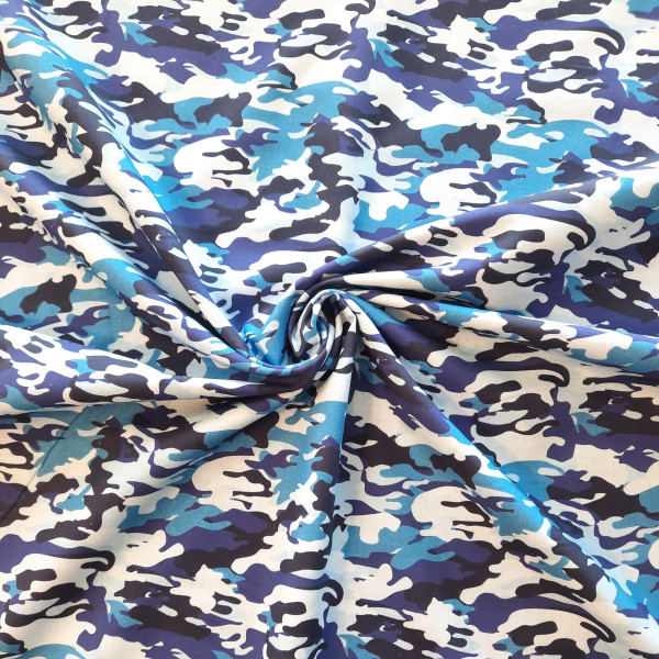 Baumwollstoff "Camouflage" blau