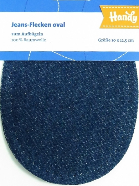 Jeansflecken oval zum aufbügeln "dunkelblau"