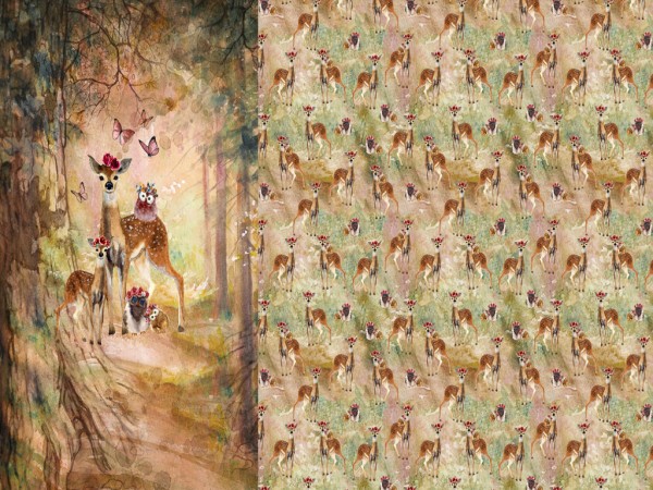 Baumwolljersey Panel "Bambi"