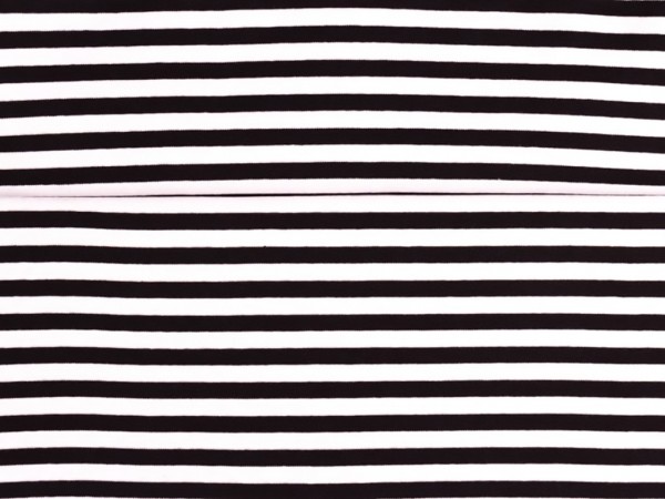 Bündchen glatt "Streifen Maxi" black/white