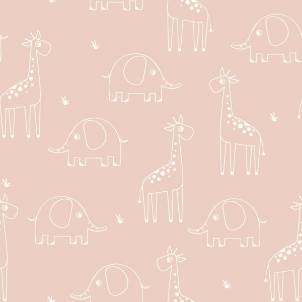 Musselin "Giraffe&Elefant" rosa