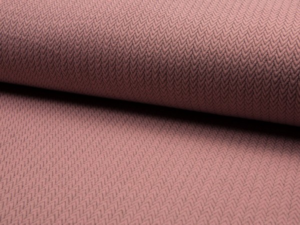 Jacquardjersey "Fischgräth" altrosa