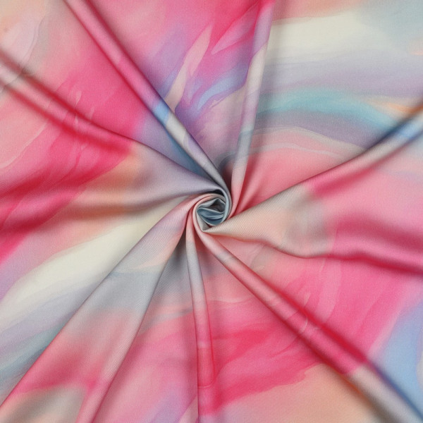 Viskose Satin "Watercolour" pink