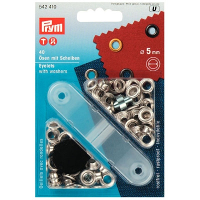 Prym Ösen mit Scheiben 5mm Silber