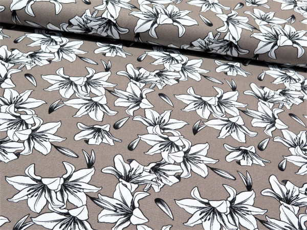 Canvas "Blumen" taupe