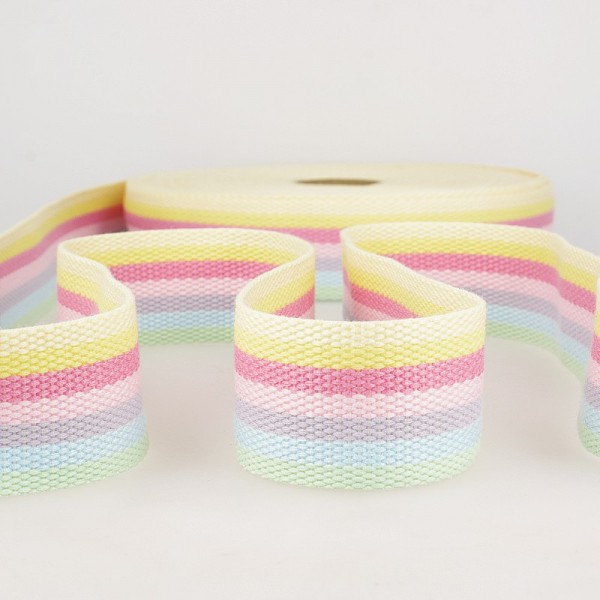 Gurtband 40mm "Streifen" Pastell