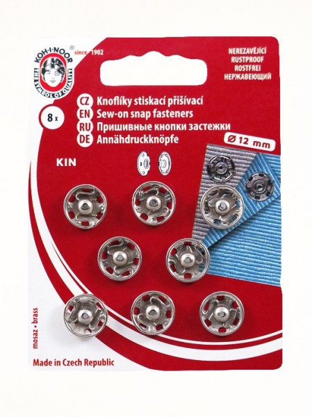 KIN Druckknöpfe " silber " 12mm