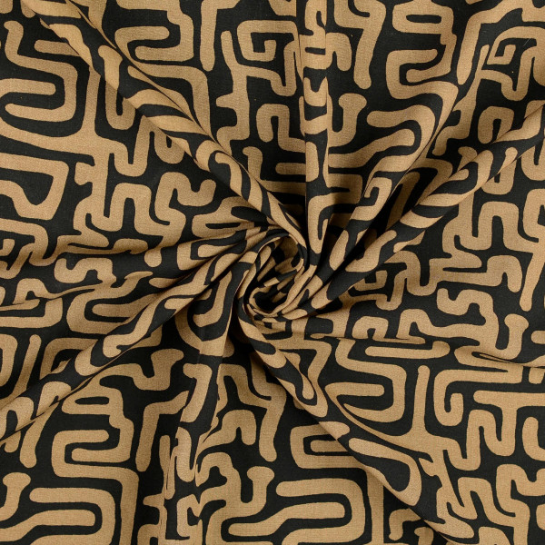 Viskose "Geo" schwarz/taupe