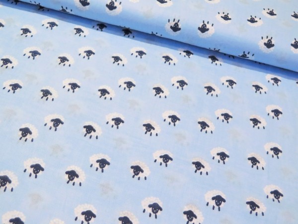 Musselin "Schäfchen" blau
