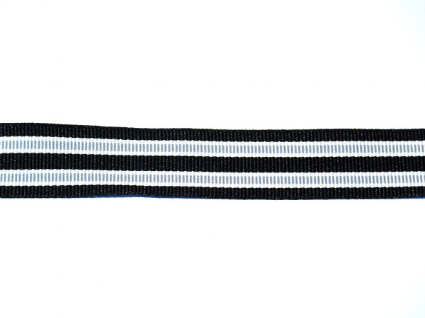 Ripsband "Stripes" schwarz/grau
