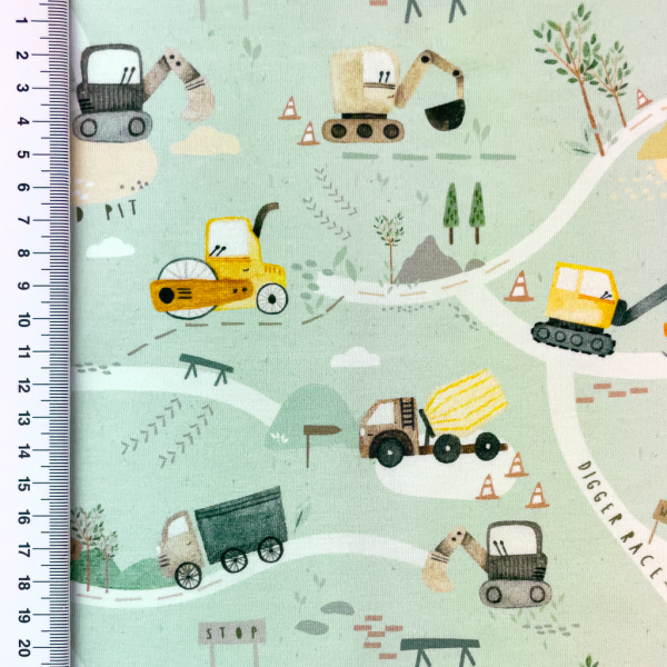 Baumwolljersey Little Jax "Baufahrzeuge"