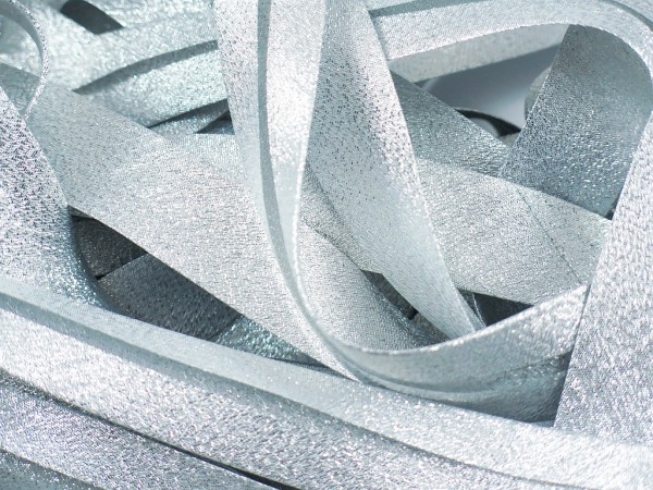 Schrägband Glitzer 20mm "silber"