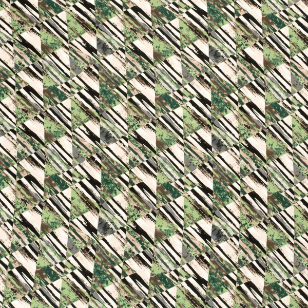 Viskosejersey "Triangel Stripes" beige/grün