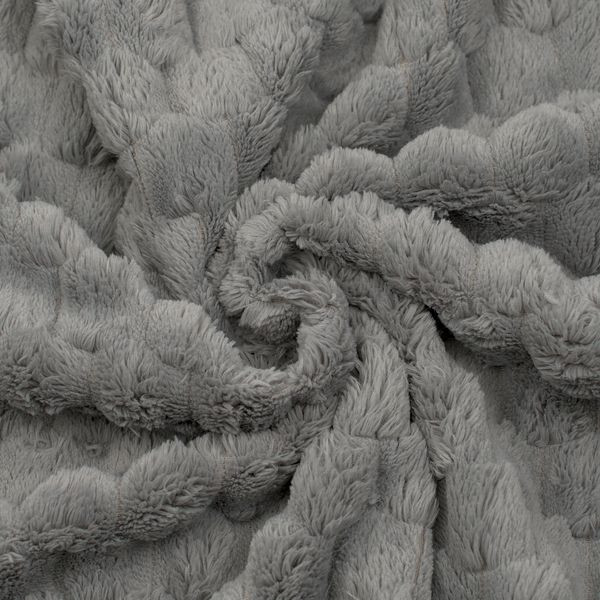 Plüschstoff "Honigwaben" grau