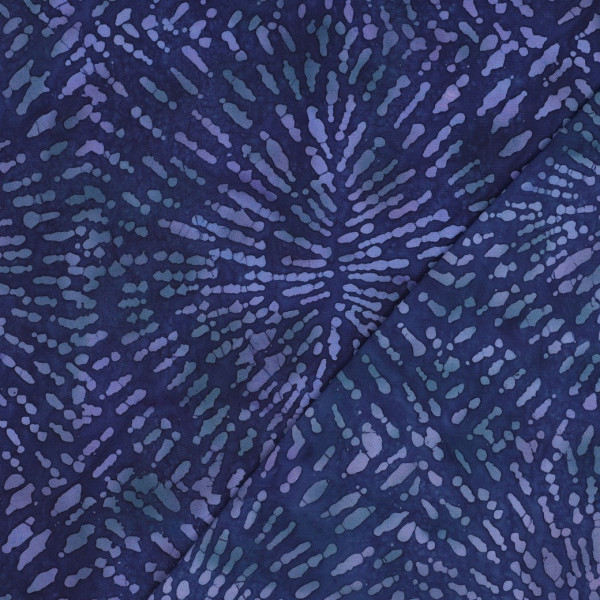Baumwollstoff "Batik Kreise" blau