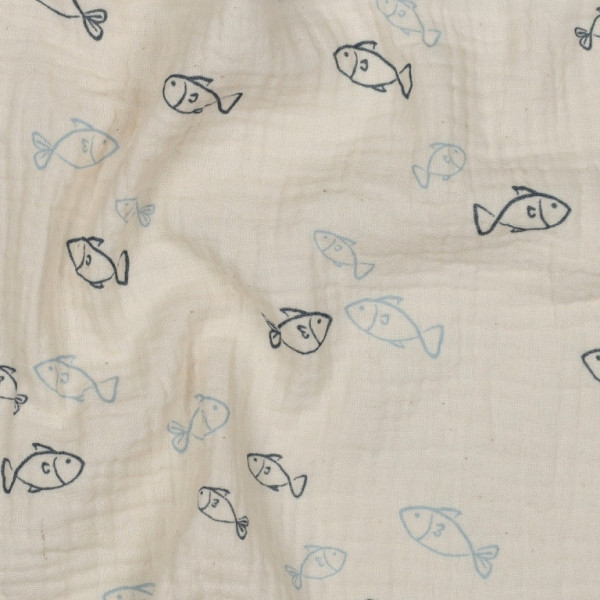 Musselin BIO "Fische" natur