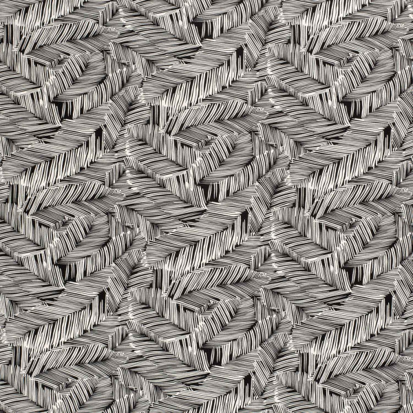 Viskosejersey "Stripe Leave" weiß