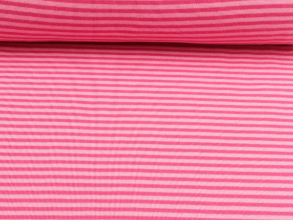 Bündchen glatt "Streifen" rosa-pink
