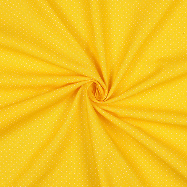 Baumwollstoff Popeline "mini Dots" gelb