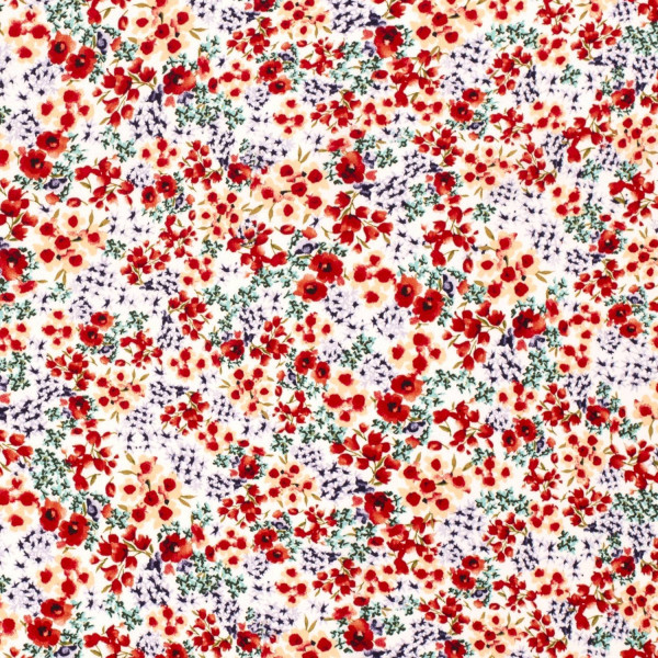 Viskose "Streublumen" weiss/rot