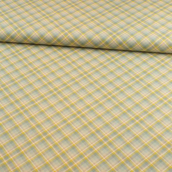 BIO Baumwollstoff- Popeline "Caro" jeansblau- altrosa- beige