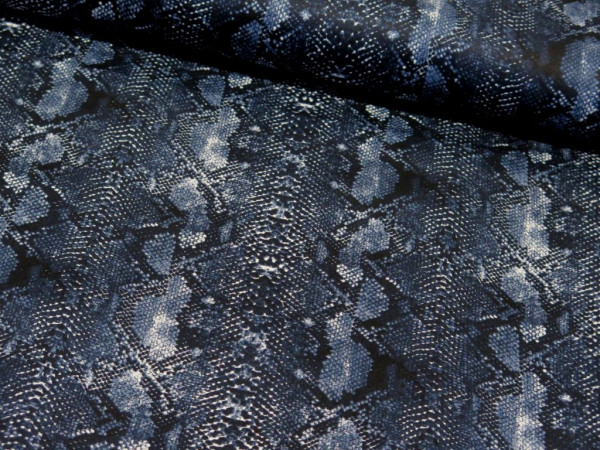 Baumwoll Satin "Snake" blau