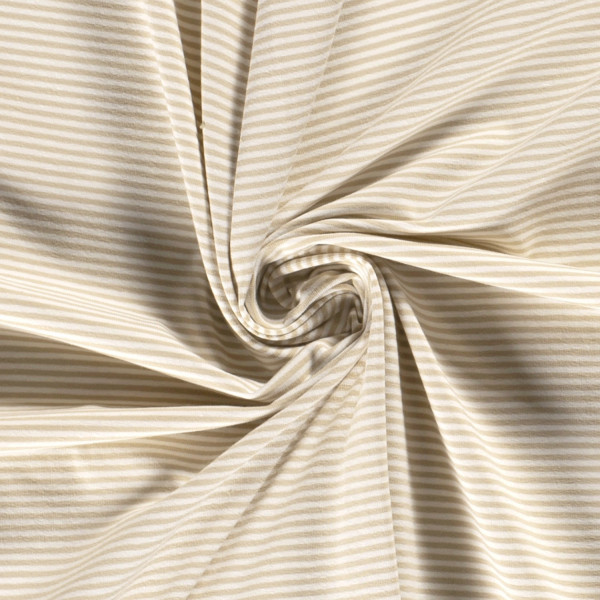 Baumwolljersey "Ringelstreifen" beige