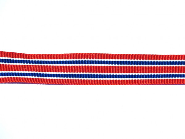 Ripsband "Stripes" rot/blau