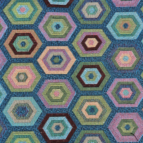 Dekostoff Gobelin "Hexagon" bunt