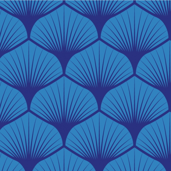 Baumwollstoff "Leaf" royalblau