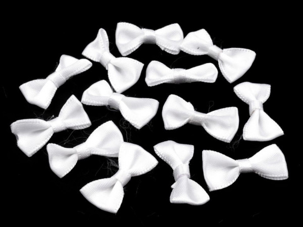 5Stk Satin Schleifen 12mmx25mm "weiß"