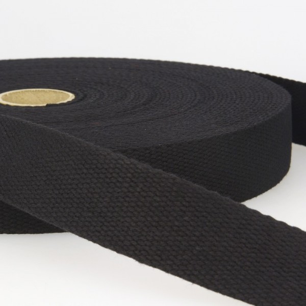 Baumwollgurtband "schwarz" 25mm
