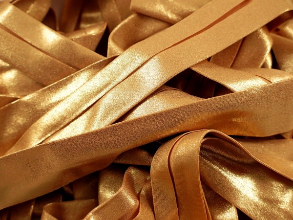 Jersey Glitzer Schrägband "gold" 20mm