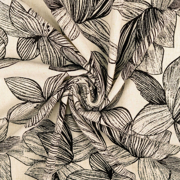 Viskose Leinen "Flower" wollweiss