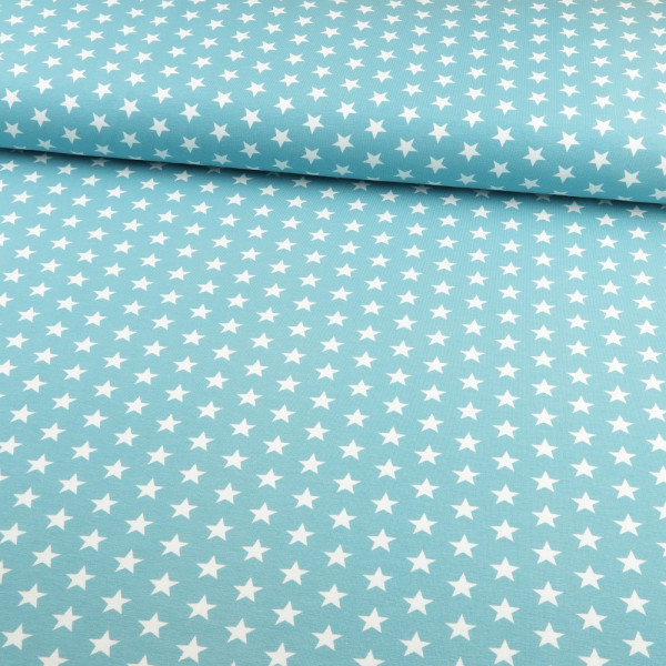Baumwolljersey "Sterne" aqua