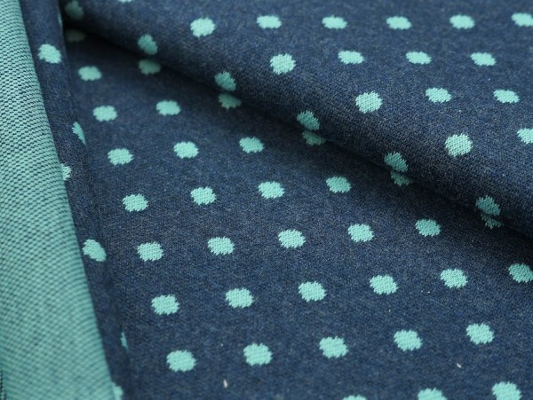 Jaquard-Sweat "Punkte" navy/eisblau