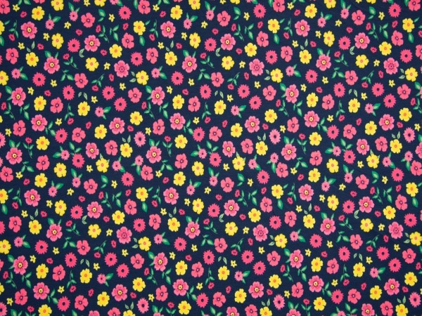 Baumwolljersey "Flower" blau
